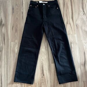 Levi's Black Sprout Straight Ribcage Jeans